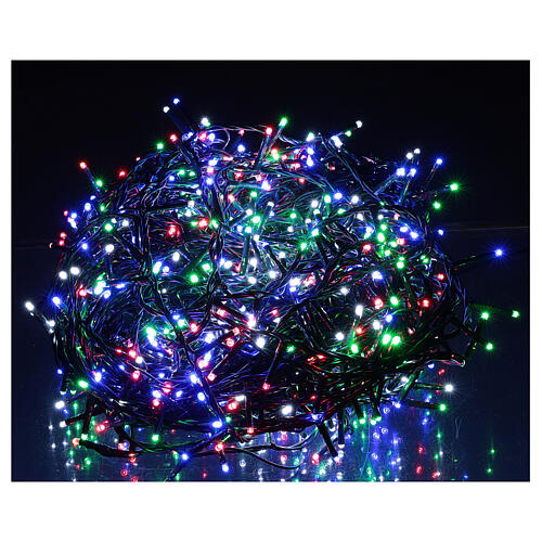 Christmas lights bright 1000 LEDs multi-colour remote control external 220V green cable 1