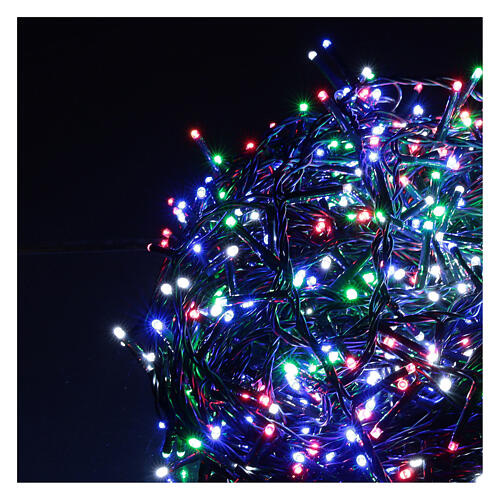 Christmas lights bright 1000 LEDs multi-colour remote control external 220V green cable 3