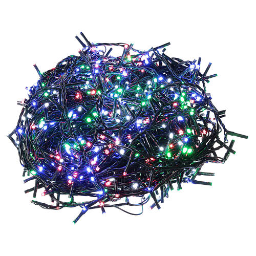 Christmas lights bright 1000 LEDs multi-colour remote control external 220V green cable 5