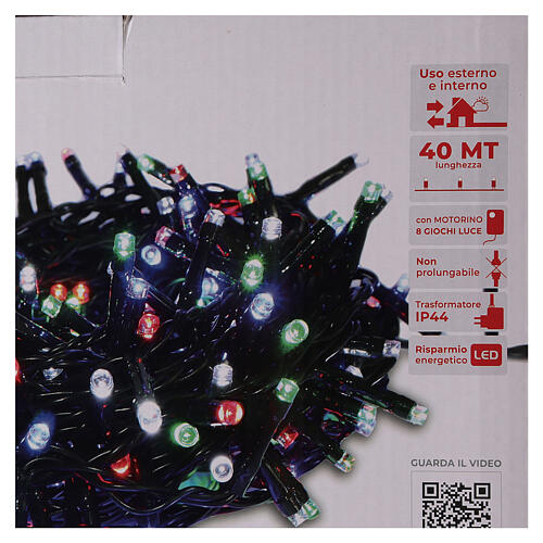 Christmas lights bright 1000 LEDs multi-colour remote control external 220V green cable 7