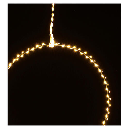 Anello luminoso natalizia gocce led bianco caldo d. 30 cm interni 220V 4