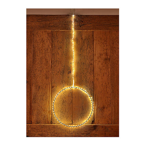 Lighted Christmas ring with warm white LED drops d. 30 cm indoors 220V 1