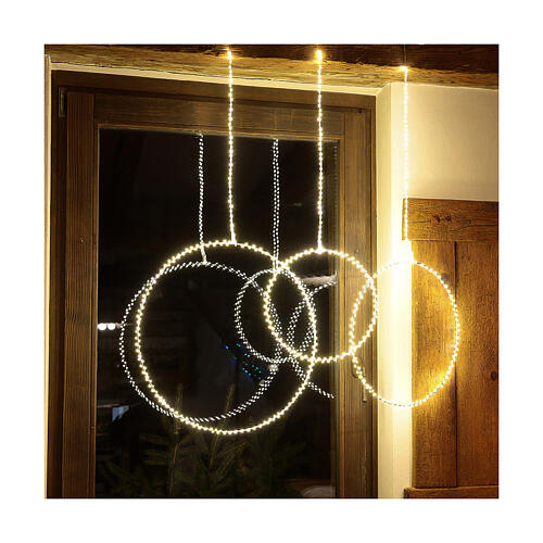 Bright Christmas ring with warm white LED drops d. 40 cm indoors 220V 3