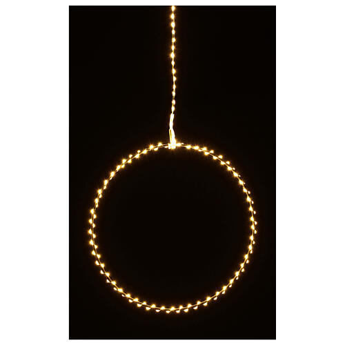Bright Christmas ring with warm white LED drops d. 40 cm indoors 220V 4