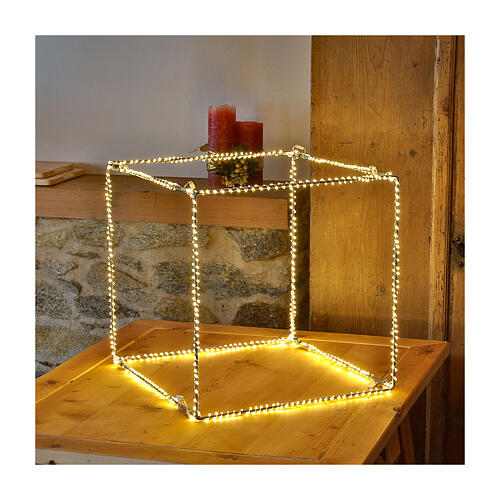 LED Light Cube for Christmas, 50 cm with 740 warm white lights indoors electric powered 1