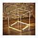 LED Cube figure for Christmas, 40 cm with 720 warm white LEDs indoor electric powered s1