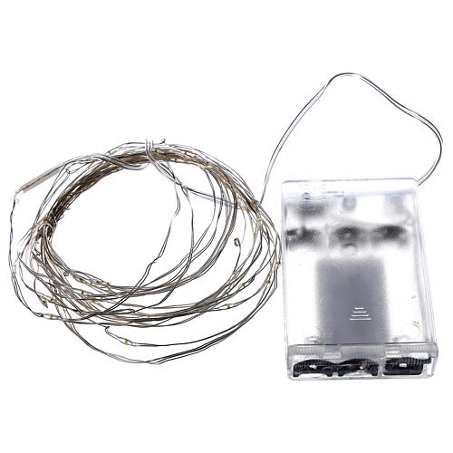 Łańcuch świetlny na baterie 5 m, 50 kropli led, białe zimne światło 5