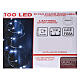 Clear string lights battery operated 10 cm 100 white cold LEDs indoor s3