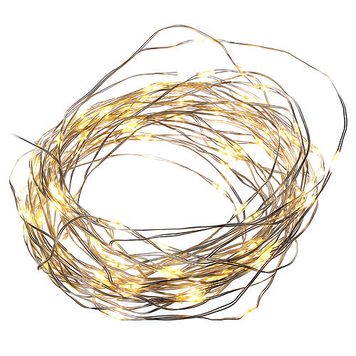 Warm white clear string lights battery operated 10 m 100 LEDs 3