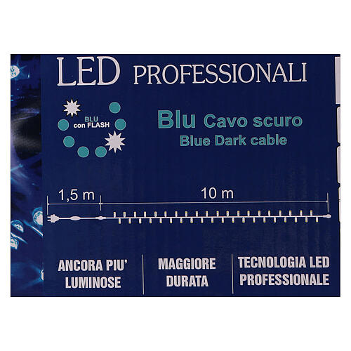Lichterkette 100 blaue LEDs batteriebetrieben, 10 m 7