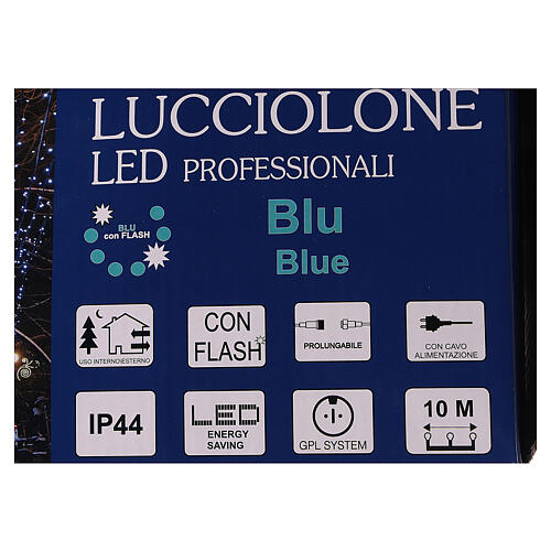 Luz de Natal corrente luminosa pisca-pisca 10 m 100 LED azul interior/exterior 8