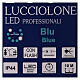 Catena luminosa lucciolone professionali 10 m 100 led blu esterno corrente s6