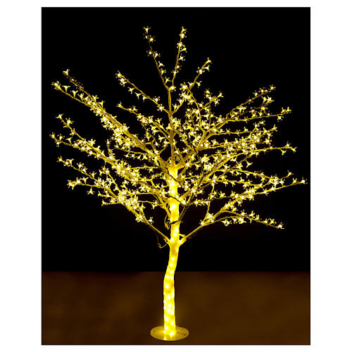 Arbre lumineux 180 cm cerisier en fleur 600 LED blanc chaud pour extérieur 1