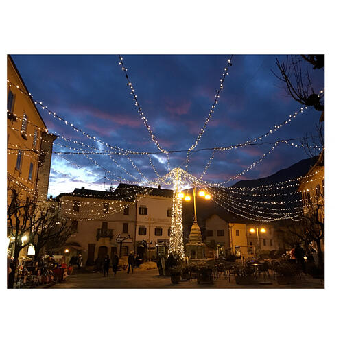 Świąteczne lampki, łańcuch 20 m z 200 dużymi ciepłymi białymi LED i 40 mini‑stroboskopami 2