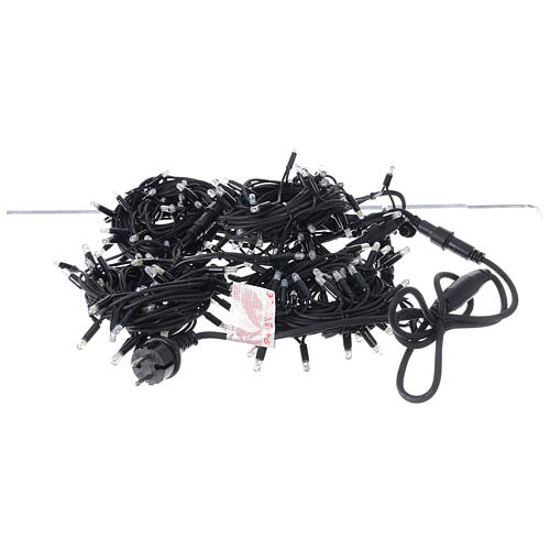 Świąteczne lampki, łańcuch 20 m z 200 dużymi ciepłymi białymi LED i 40 mini‑stroboskopami 7