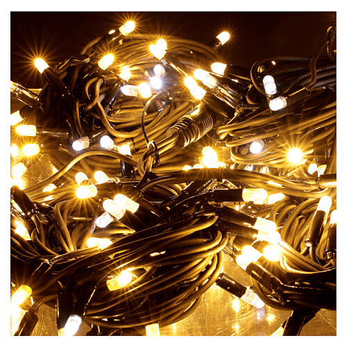 Luzes de Natal pisca-pisca 200 lâmpadas LED grandes branco quente 20 metros para interior/exterior alimentação corrente 3