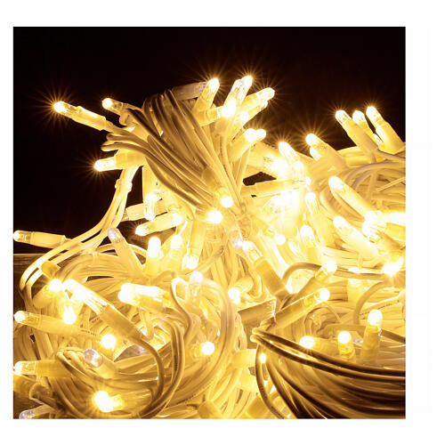 Luzes de Natal ultra-luminosas pisca-pisca 200 lâmpadas LED grandes branco quente 20 metros para interior/exterior alimentação corrente 3