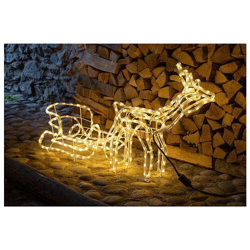 Lighted Reindeer with sleigh warm white 264 LEDs h 52 cm electric OUTDOOR 1