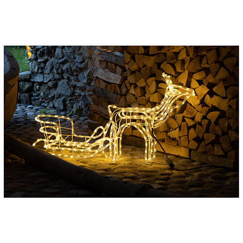 Lighted Reindeer with sleigh warm white 264 LEDs h 52 cm electric OUTDOOR 5