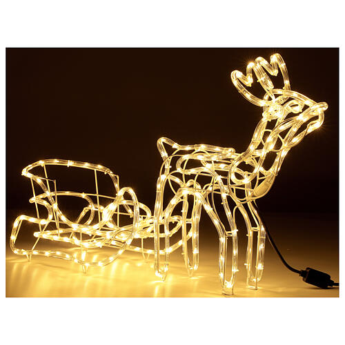 Lighted Reindeer with sleigh warm white 264 LEDs h 52 cm electric OUTDOOR 7
