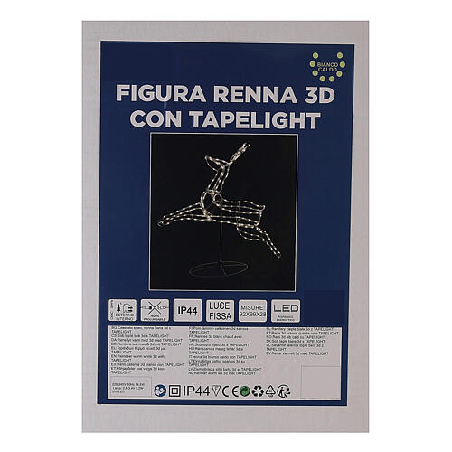 Illuminated reindeer 3d tapelight warm white 90x100x30 cm OUTDOOR 9