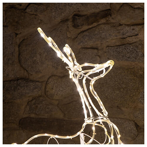 Reno luminoso 3d tapelight blanco cálido 90x100x30 cm EXTERIOR 3
