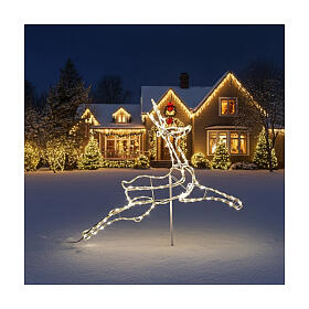 Renne lumineuse 3D tapelight blanc chaud 90x100x30 cm EXTÉRIEUR