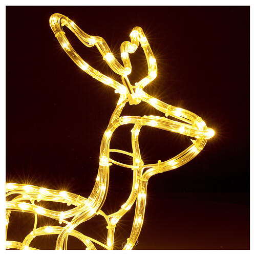 Renna luminosa tubo led bianco caldo 120 led h 55 cm corrente ESTERNO 3