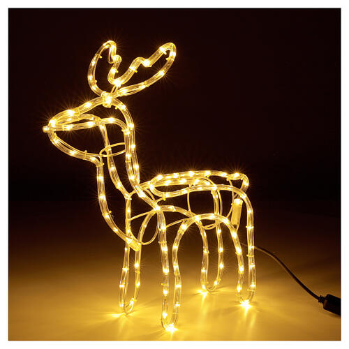 Renna luminosa tubo led bianco caldo 120 led h 55 cm corrente ESTERNO 4