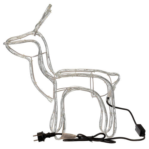 Renna luminosa tubo led bianco caldo 120 led h 55 cm corrente ESTERNO 8