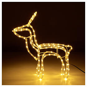 Renifer świecący, wąż świetlny ciepła biel, 120 LED, wys. 55 cm, na prąd, NA ZEWNĄTRZ