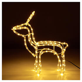 Renifer świecący, wąż świetlny ciepła biel, 120 LED, wys. 55 cm, na prąd, NA ZEWNĄTRZ