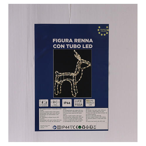 Rena luminosa tubo LED branco quente 120 luzes, altura 55 cm, PARA EXTERIOR 6