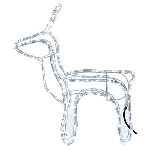 Renna natalizia bianco freddo 120 led h 55 cm corrente 6
