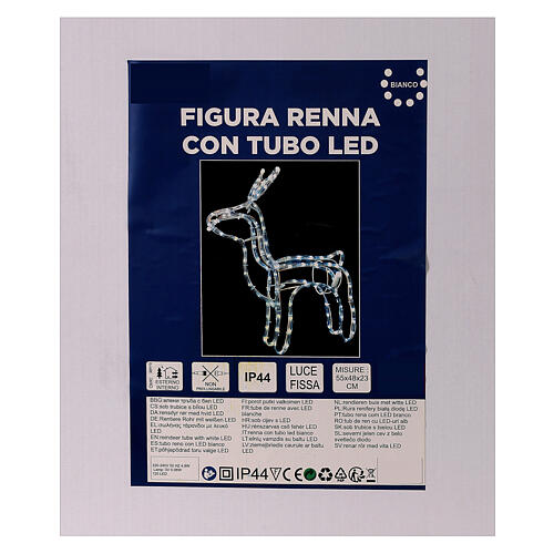 Renna natalizia bianco freddo 120 led h 55 cm corrente 7