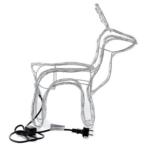 Renna natalizia bianco freddo 120 led h 55 cm corrente 8