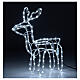 Renna natalizia bianco freddo 120 led h 55 cm corrente s4