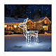 Reindeer Christmas decoration 120 cold white LEDs h 55 cm electric s2