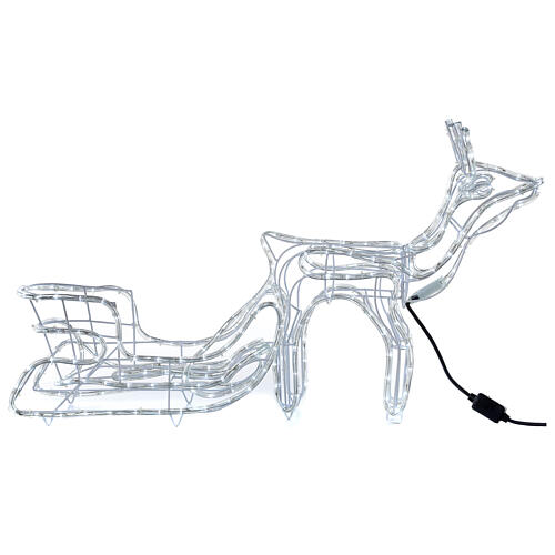 LED reindeer with sleigh 264 cold white lights h 52 cm electric powered OUTDOOR 6
