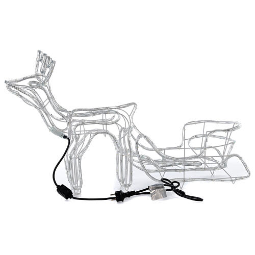 LED reindeer with sleigh 264 cold white lights h 52 cm electric powered OUTDOOR 8