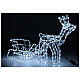 Renifer z saniami Boże Narodzenie, led zimna biel, wys. 52 cm, na prąd elektryczny, NA ZEWNĄTRZ s5