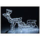 Rena com trenó decoração luminosa tubo LED 246 luzes branco frio, altura 52 cm, alimentação de corrente, PARA EXTERIOR s3