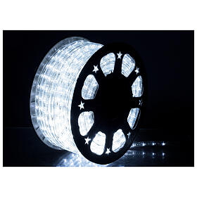 Mangueira luminosa LED PROFISSIONAL cor branco frio 44 metros, 2 fios, 1584 luzes LED, diâmetro 13 mm, PARA EXTERIOR