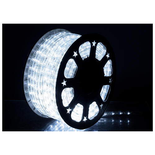 Mangueira luminosa LED PROFISSIONAL cor branco frio 44 metros, 2 fios, 1584 luzes LED, diâmetro 13 mm, PARA EXTERIOR 1