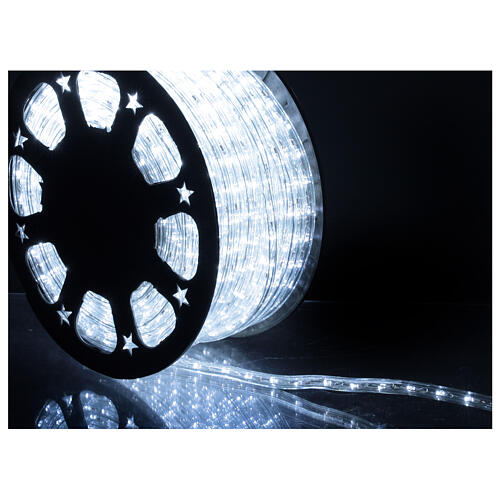 Mangueira luminosa LED PROFISSIONAL cor branco frio 44 metros, 2 fios, 1584 luzes LED, diâmetro 13 mm, PARA EXTERIOR 2