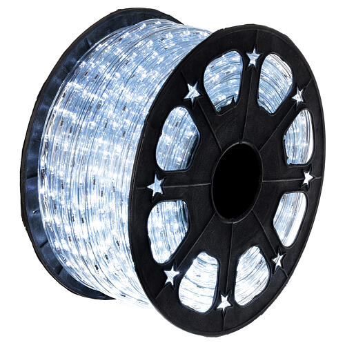 Mangueira luminosa LED PROFISSIONAL cor branco frio 44 metros, 2 fios, 1584 luzes LED, diâmetro 13 mm, PARA EXTERIOR 3