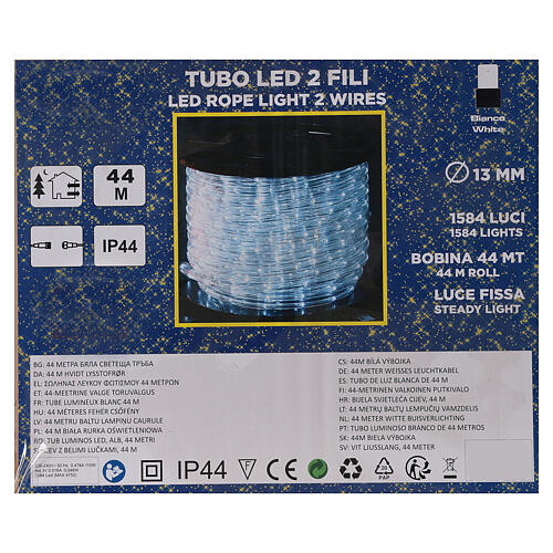 Mangueira luminosa PROFISSIONAL lâmpadas LED branco frio 44 metros, 2 fios, alimentação corrente, PARA EXTERIOR 4