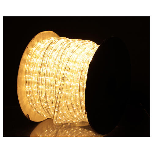 Mangueira luminosa LED PROFISSIONAL cor branco quente 44 metros, 2 fios, 1584 luzes LED, alimentação corrente, PARA EXTERIOR 1