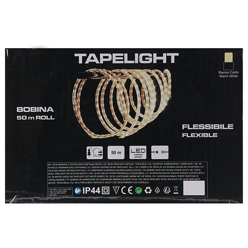 Mangueira luminosa PROFISSIONAL tapelight 3000 lâmpadas LED branco quente 50 metros com 5 acessórios, PARA EXTERIOR 5