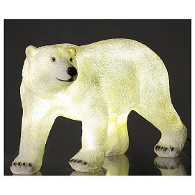 Oso polar led blanco luz Navidad 35x55x30 cm